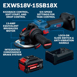 Bosch EXWS18V-15SB18X 18V 5" to 6" Brushless Angle Grinder Kit with 8 Ah Battery and Charger - 2