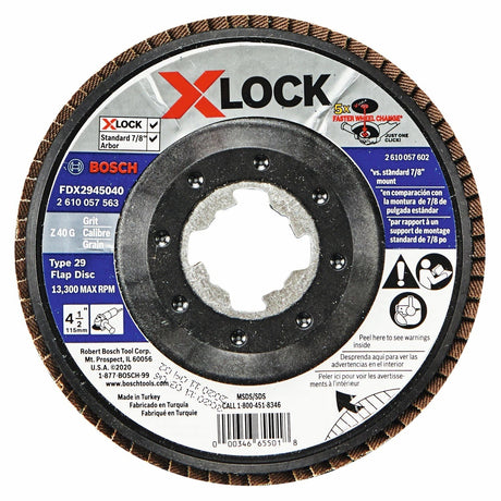 Bosch FDX2945040 4-1/2" X-LOCK Type 29 40 Grit Zirconia Flap Disc for Metal Grinding