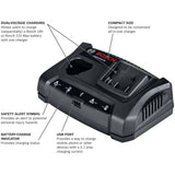 Bosch GAX1218V-30 18V/12V Dual-Bay Lithium-Ion Battery Charger - 2