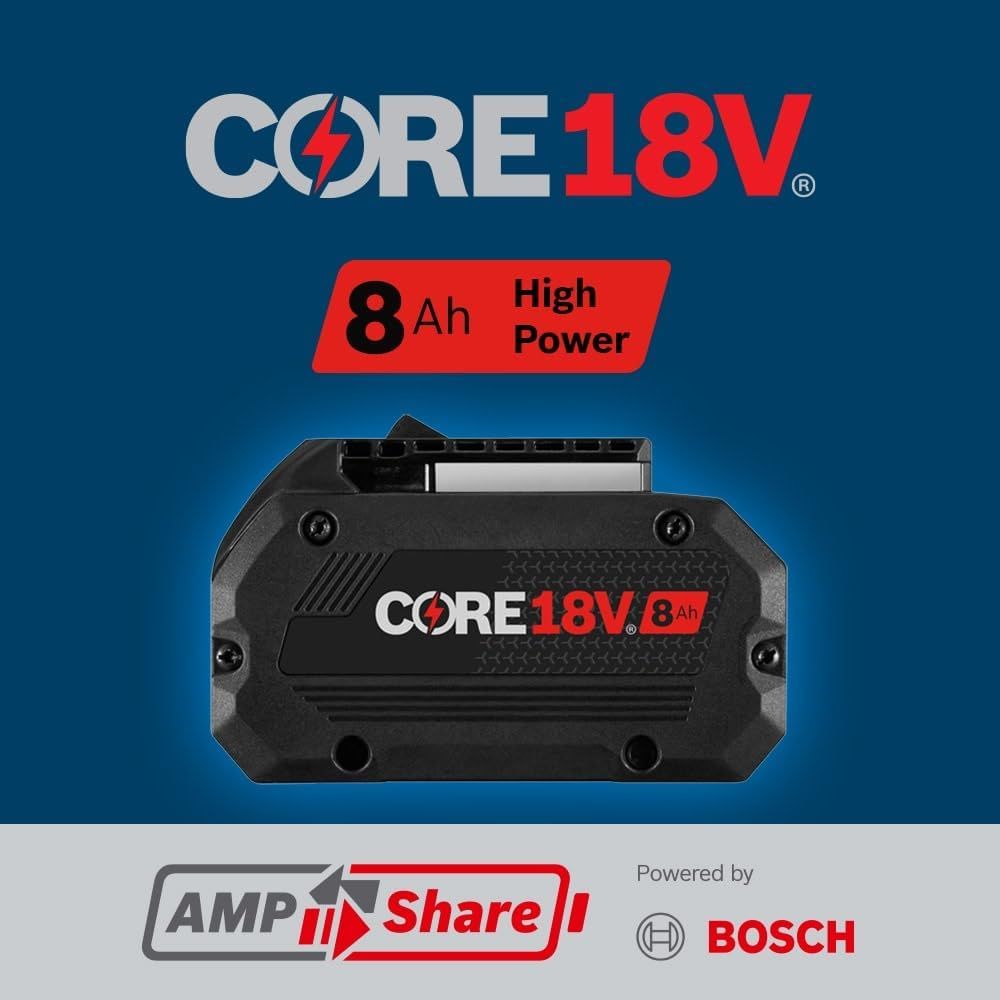 Bosch GBA18V80-2PK 18V CORE18V Lithium-Ion 8 Ah High Power Battery, 2-Pack - 6