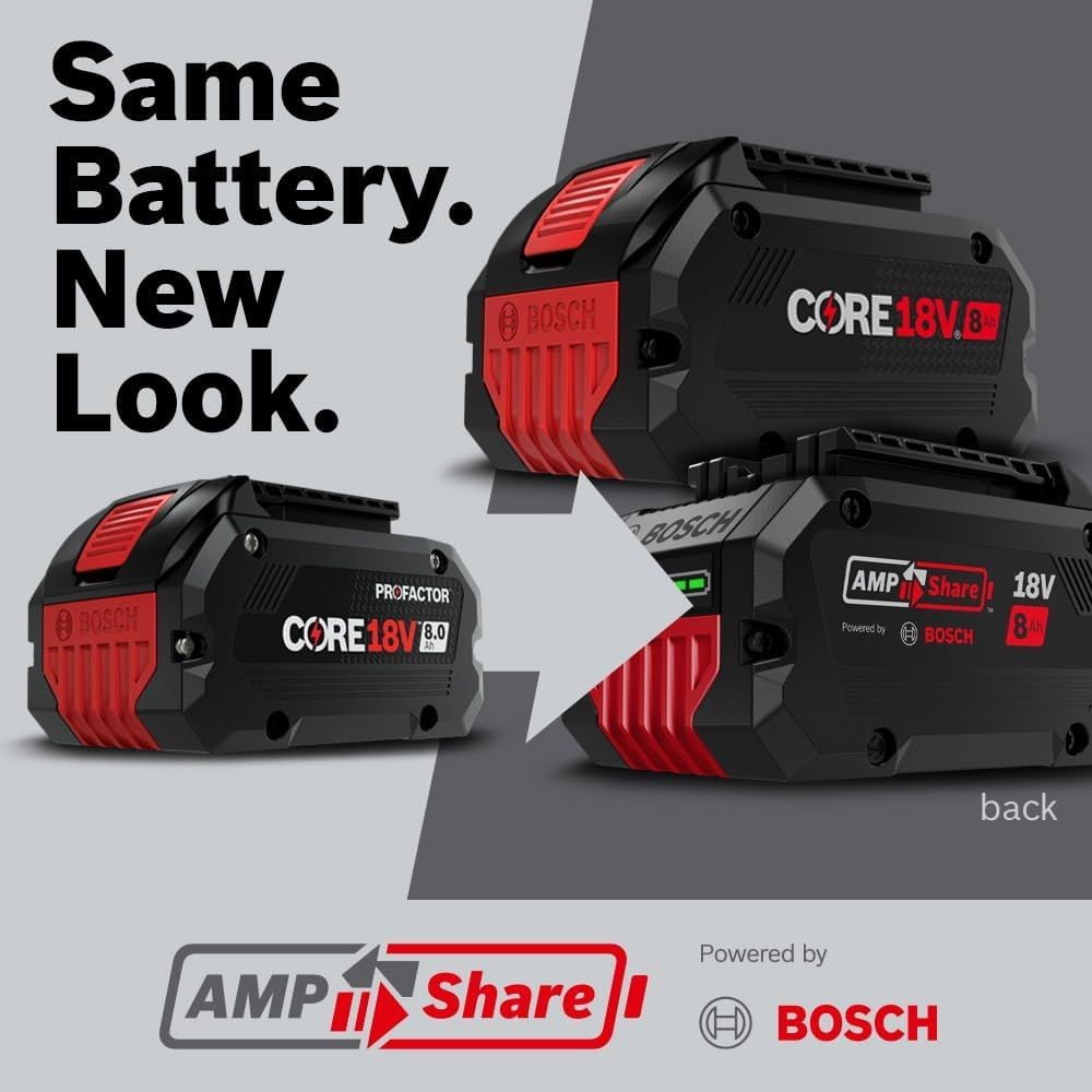 Bosch GBA18V80-2PK 18V CORE18V Lithium-Ion 8 Ah High Power Battery, 2-Pack - 7