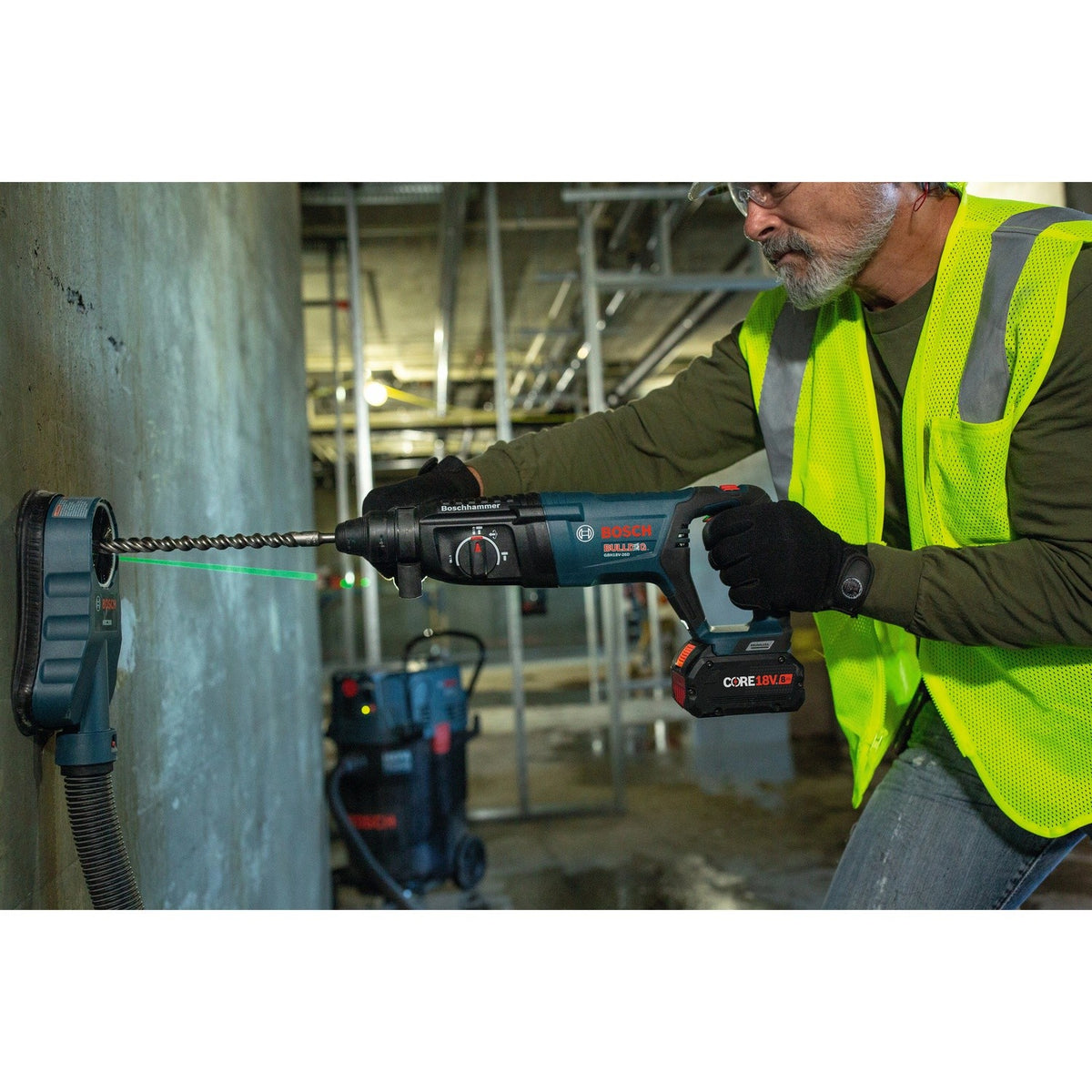 Bosch GBH18V-26DK24 18V 1" SDS-plus EC Brushless Rotary Hammer Kit with Two 8 Ah Batteries and Charger - 3