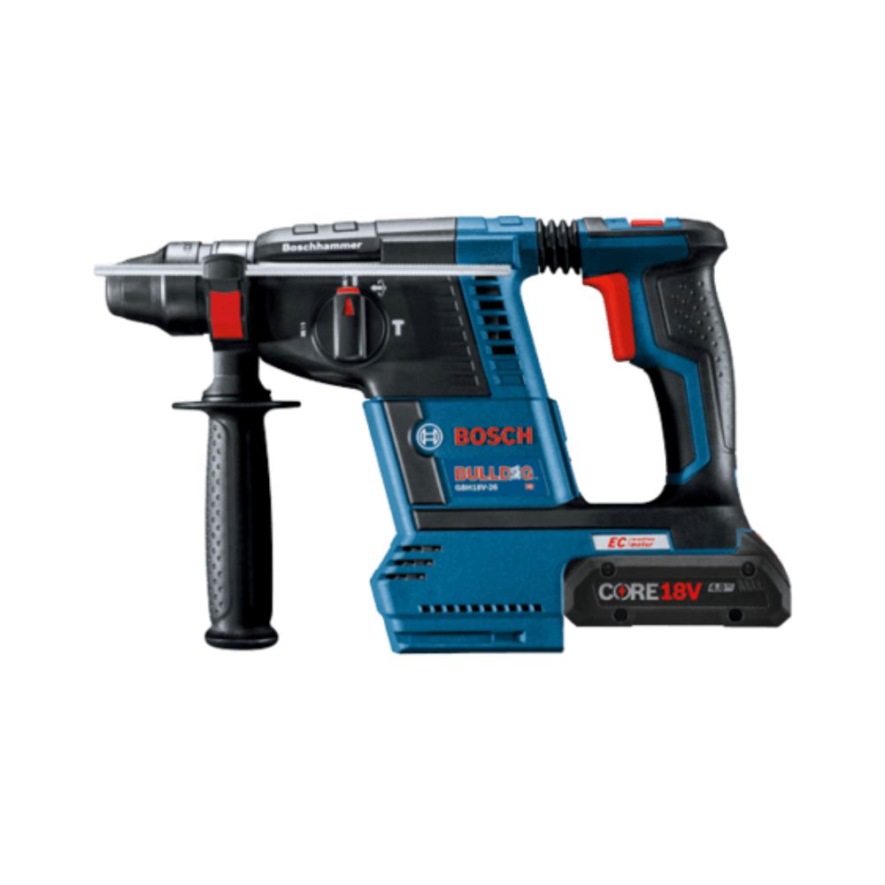 Bosch GBH18V-26K25 18V Brushless 1" SDS-plus D-Handle Rotary Hammer w/ (2) 4.0 Ah CORE Compact Batteries - 3