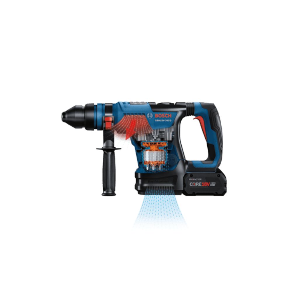 Bosch GBH18V-34CQB24 18V 1-1/4 SDS-plus Rotary Hammer w/ (2) 8.0 Ah CORE Performance Batteries - 6