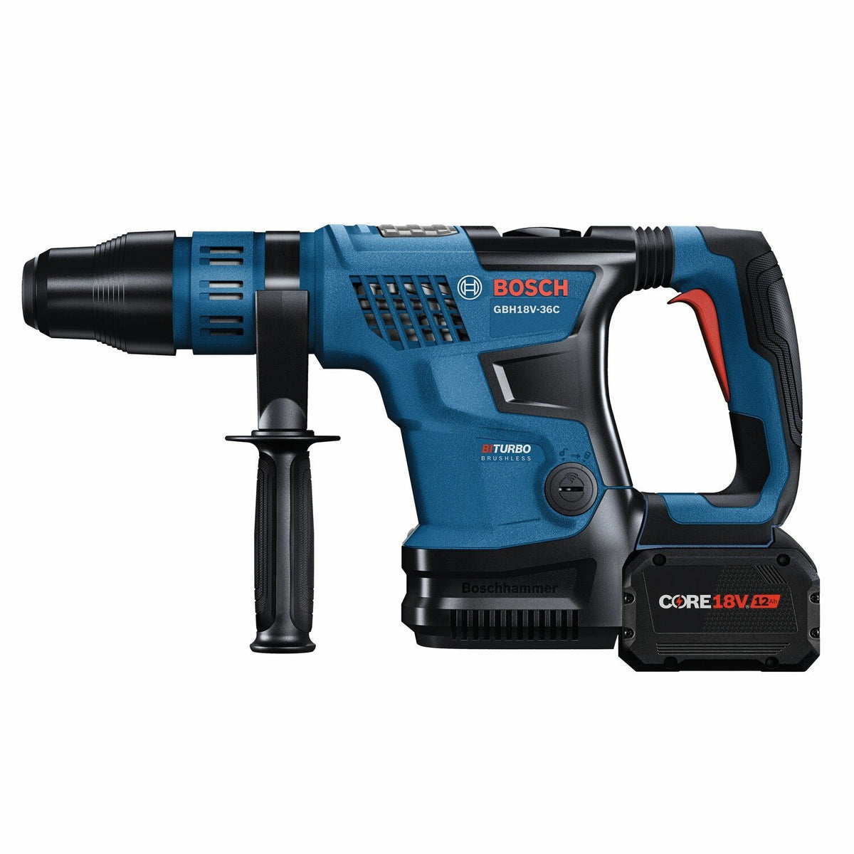 Bosch GBH18V-36CK27 18V SDS-max 1-9/16" Rotary Hammer Kit with (2) 12 Ah Batteries and Charger - 3