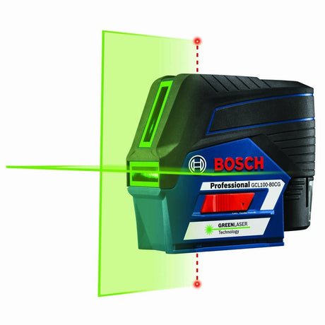 Bosch GCL100-80CG 12V Max Connected Green-Beam Cross-Line Laser w/Plumb Points