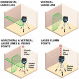 Bosch GCL100-80CG 12V Max Connected Green-Beam Cross-Line Laser w/Plumb Points - 14