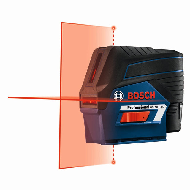 Bosch GCL100-80C 12V Max Connected Cross-Line Laser with Plumb Points