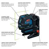 Bosch GCL165-82CGL 12V Self-Leveling Cross-Line Laser w/ Plumb Points-Green - 2