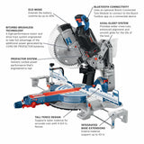 Bosch GCM18V-12GDCN14 18V PROFACTOR 12" Dual-Bevel Glide Miter Saw Kit w/ (1) 8.0 Ah CORE Performance Battery - 2