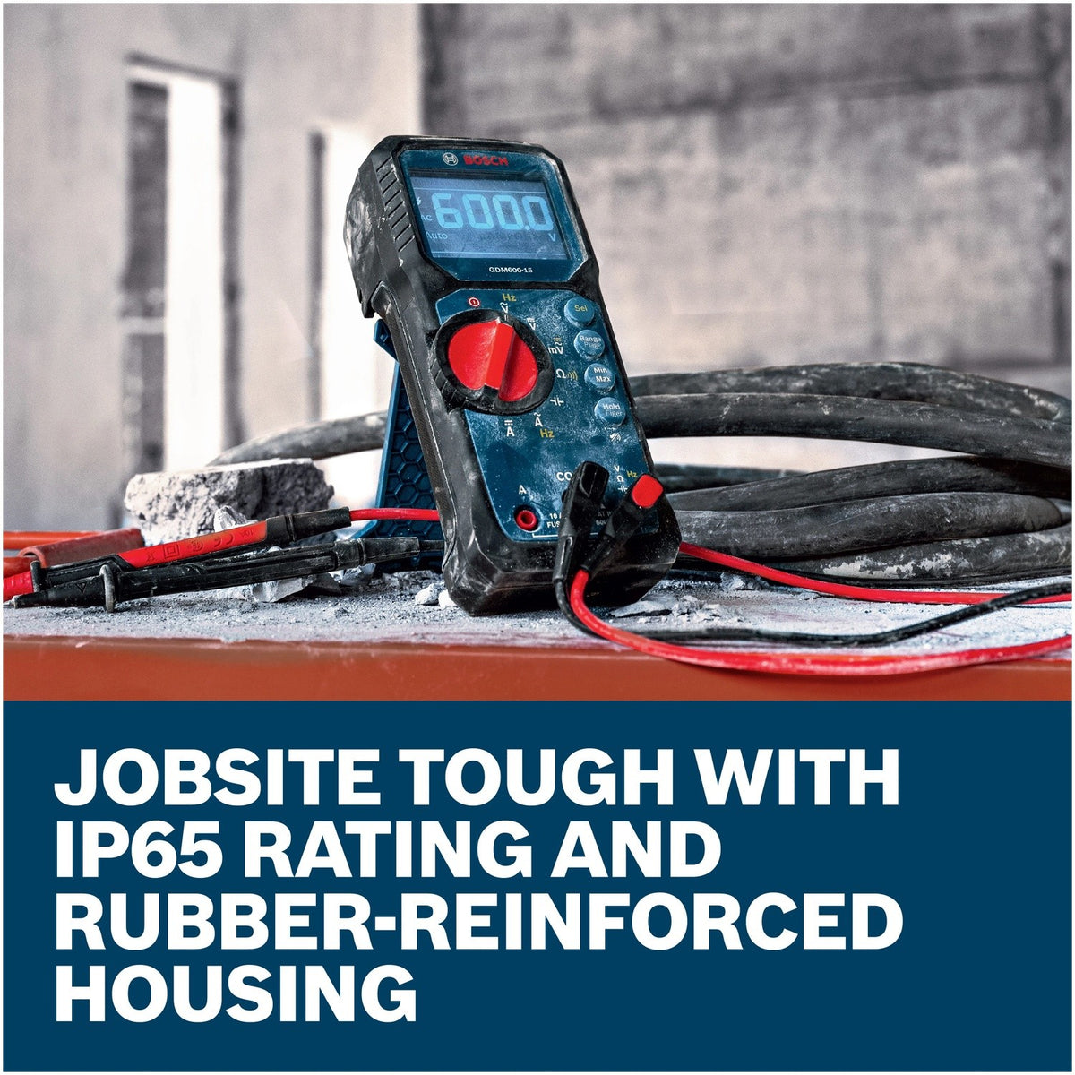 Bosch GDM600-15 True RMS 600V Digital Multimeter with Test Leads (2 AA Batteries Included) - 3