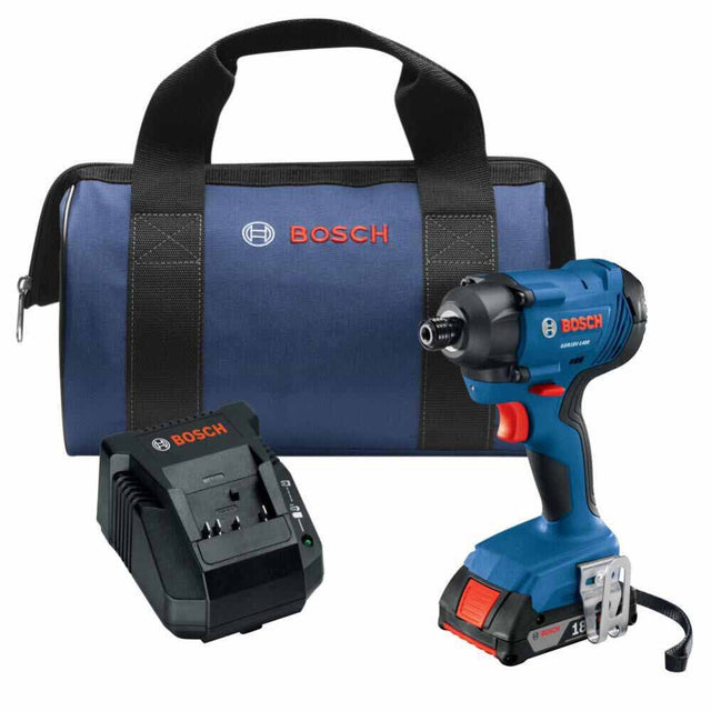 Bosch GDR18V-1400B12 18V 1/4 In. Hex Impact Driver w/ (1) 2.0 Ah Slimpack Battery