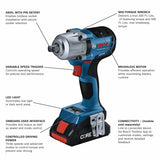 Bosch GDS18V-330PCB25 18V Brushless 1/2" Mid-Torque Impact Wrench Kit with Pin Detent (2 Batteries) - 2