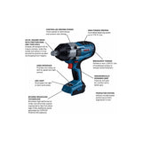 Bosch GDS18V-770N 18V BITURBO Brushless 3/4" Impact Wrench w/ Friction Ring & Thru Hole (Bare Tool) - 2