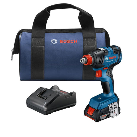 Bosch GDX18V-1800B12 18V Two-In-One 1/4" and 1/2" Bit/Socket Impact Driver/Wrench Kit with 2 Ah Standard Power Battery