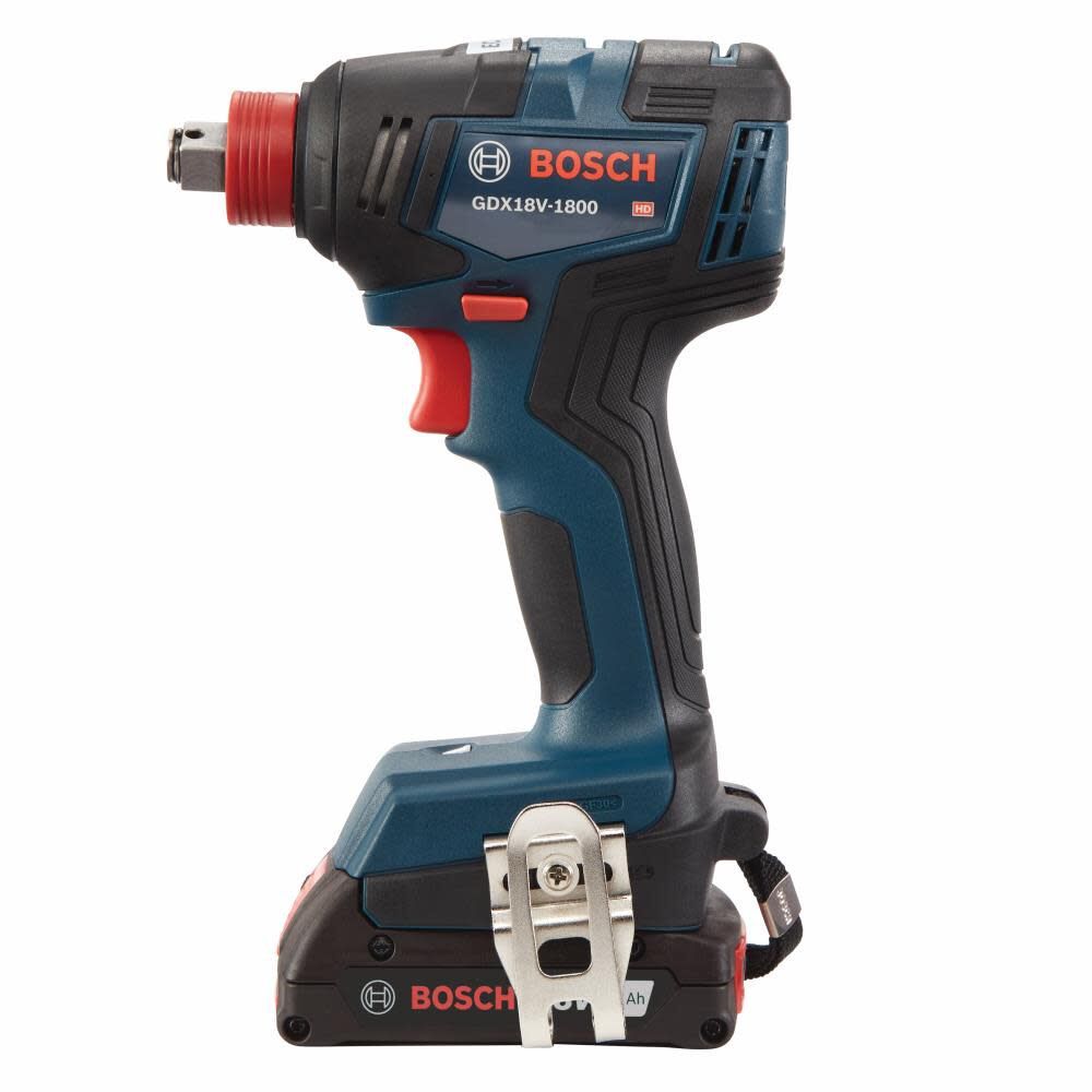 Bosch GDX18V-1800B12 18V Two-In-One 1/4" and 1/2" Bit/Socket Impact Driver/Wrench Kit with 2 Ah Standard Power Battery - 3