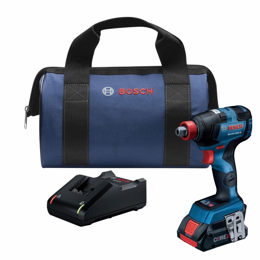 Bosch GDX18V-1800CB15 18V Connected-Ready Two-In-One 1/4 In. and 1/2 In. Bit/Socket Impact Driver/Wrench Kit with (1) CORE18V 4.0 Ah Compact Battery