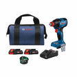 Bosch GDX18V-1860CB25 18V Connected-Ready Two-In-One 1/4" and 1/2" Bit/Socket Impact Driver/Wrench Kit with (2) CORE18V 4.0 Ah Compact Batteries and (1) Connectivity Module