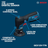 Bosch GEX12V-77N 12V Compact Cordless Brushless 3" Random Orbital Sander Bare Tool - 2