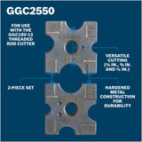 Bosch GGC2550 Replacement Threaded Rod Cutting Die Set for GGC18V-12 1/4" 3/8" and 1/2" (2 Pack) - 2