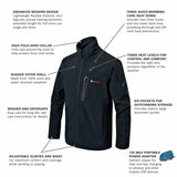Bosch GHJ12V-20XLN12 12V Max Heated Jacket Kit with Portable Power Adapter Size XLarge