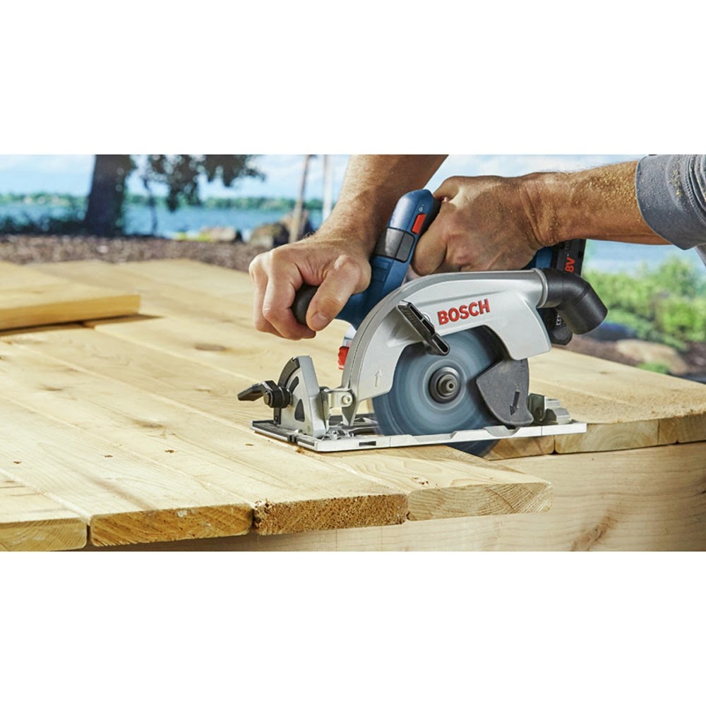 Bosch GKS18V-22LB25 18V Brushless Blade-Left 6-1/2" Circular Saw Kit with (2) CORE18V 4.0 Ah Compact Batteries - 10