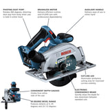 Bosch GKS18V-22N 18V Brushless Blade-Right 6-1/2" Circular Saw (Bare Tool) - 2