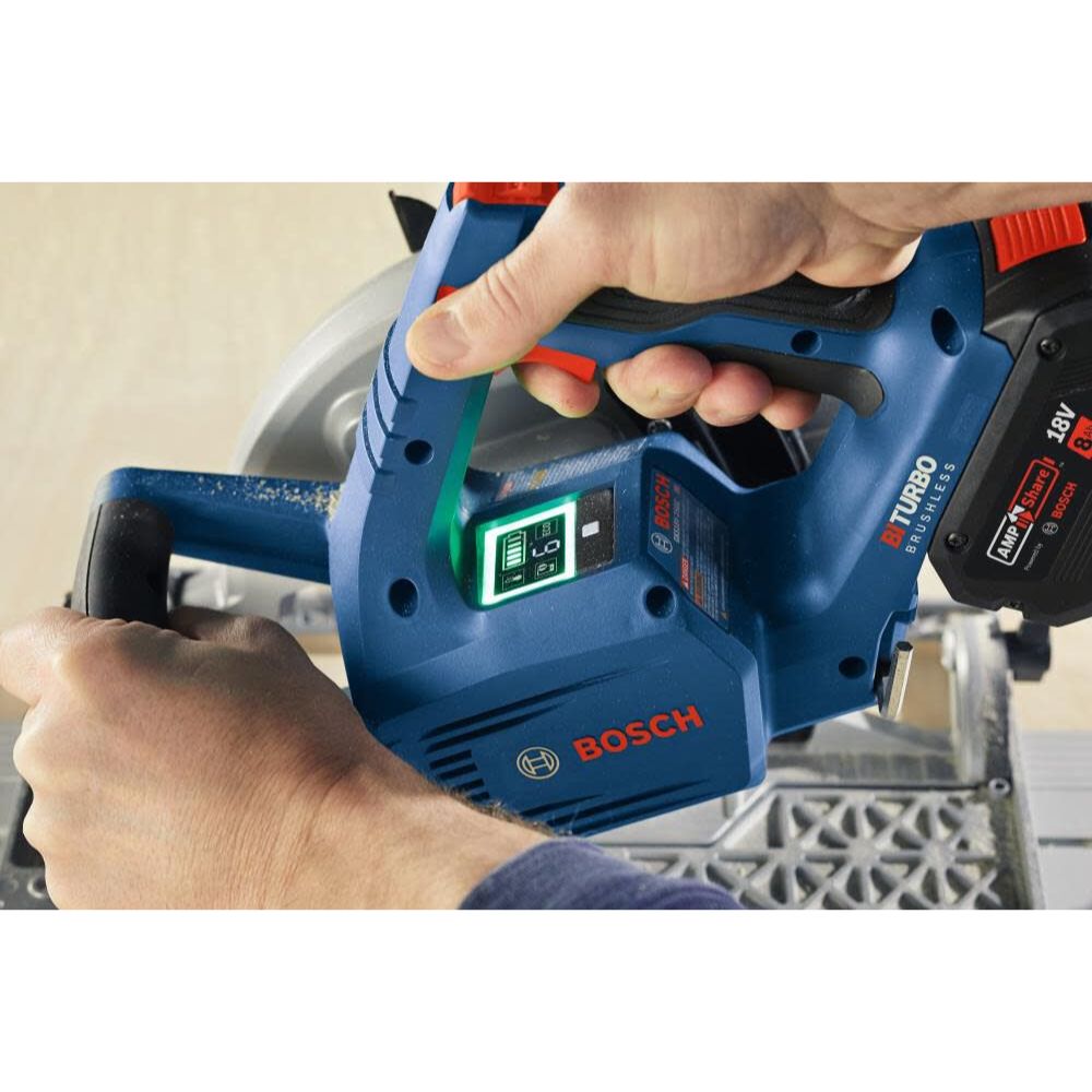 Bosch GKS18V-25GCB14 PROFACTOR 18V Connected-Ready 7-1/4 In. Circular Saw Kit with Track Compatibility and (1) CORE18V 8 Ah High Power Battery - 18