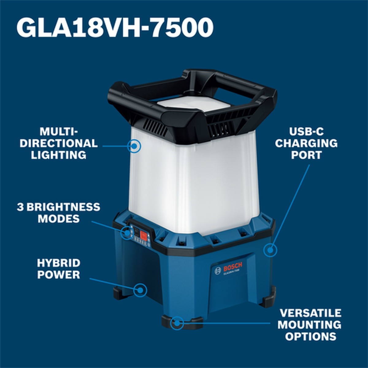 Bosch GLA18VH-7500N 18V Hybrid Area Light Up to 7500 Lumens Bare Tool - 2