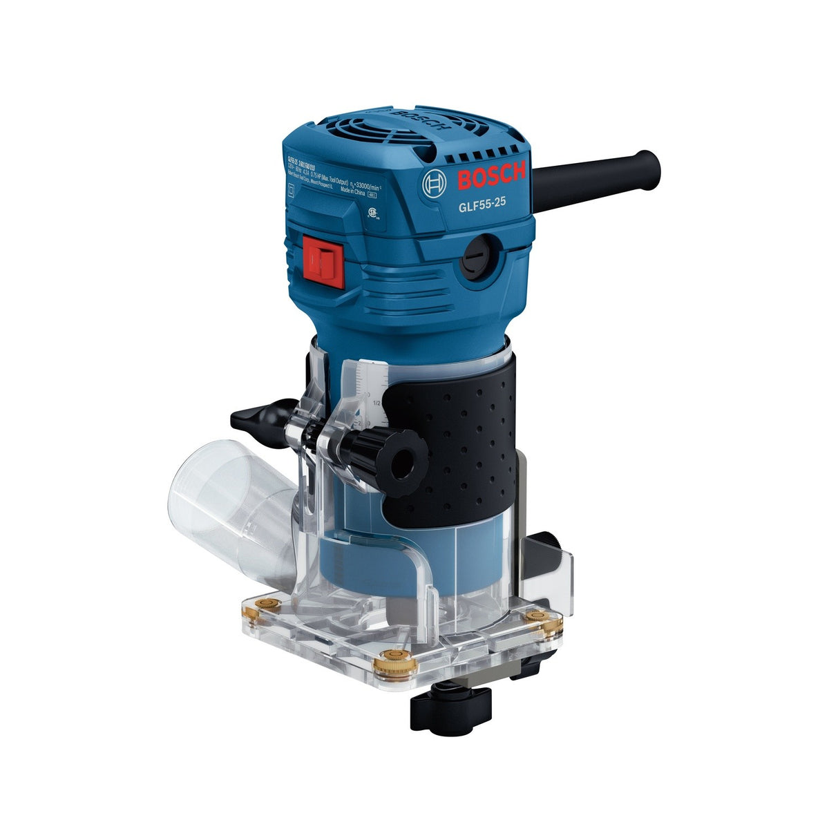 Bosch GLF55-25 1/4" Laminate Corded Trim Router with Rack and Pinion Depth Adjustment