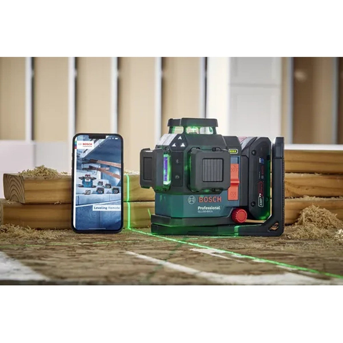 Bosch GLL330-80CGN 18V 360 Degree Connected Green-Beam Three-Plane Leveling and Alignment Laser - 4