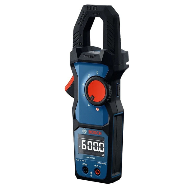 Bosch GMC600-15 True RMS 600A Clamp Meter with 1.18" Jaw Opening and Test Leads