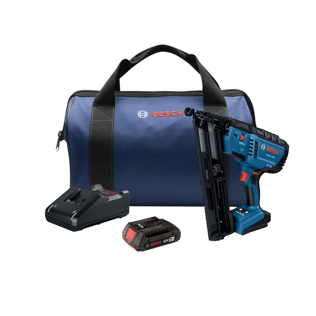 Bosch GNH18V-15MAB12 18V Brushless 15-Gauge Angled Finish Nailer Kit with (1) 2 Ah Standard Power Battery