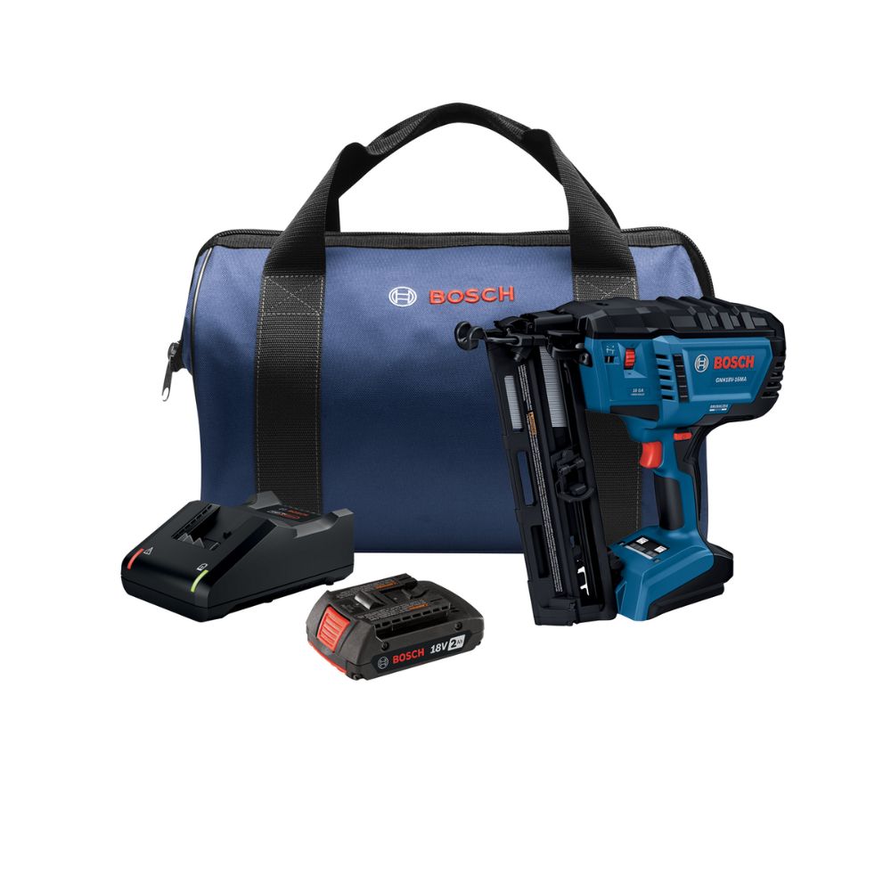 Bosch GNH18V-16MAB12 18V Brushless 16-Gauge Angled Finish Nailer Kit with (1) 2 Ah Standard Power Battery