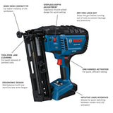 Bosch GNH18V-16MAN 18V Brushless 16-Gauge Angled Finish Nailer (Bare Tool) - 2