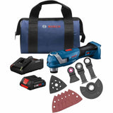 Bosch GOP18V-34B14 18V Brushless Starlock Oscillating Kit w/ (1) CORE18V 4 Ah Advanced Battery and GAL18V-40 + 3 Blades + Sanding Pads