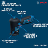 Bosch GPX12V-77N 12V Compact Cordless Brushless 3" Random Orbital Polisher Bare Tool - 2