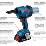 Bosch GRG18V-3600CB24 18V Brushless Rivet Gun w/ (2) CORE18V 4 Ah Advanced Power Battery - 2