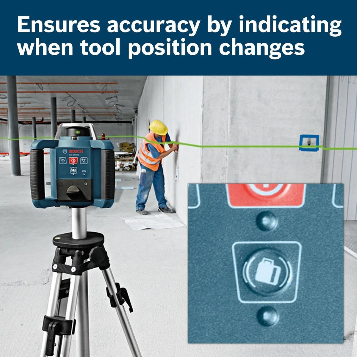 Bosch GRL 300 HVG Self Leveling Green Beam Rotary Laser with Layout Beam and 1000' Range - 3