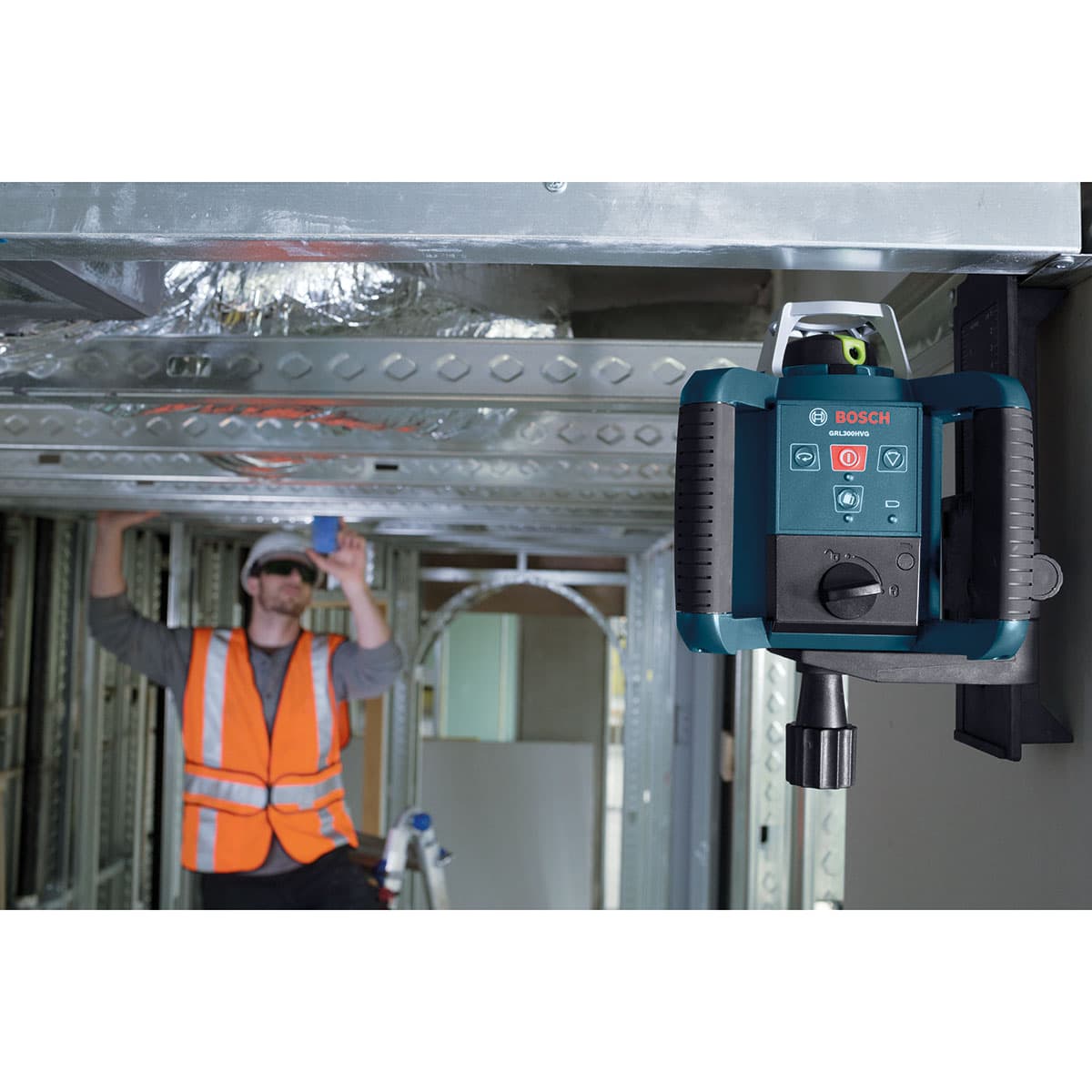 Bosch GRL 300 HVG Self Leveling Green Beam Rotary Laser with Layout Beam and 1000' Range - 8