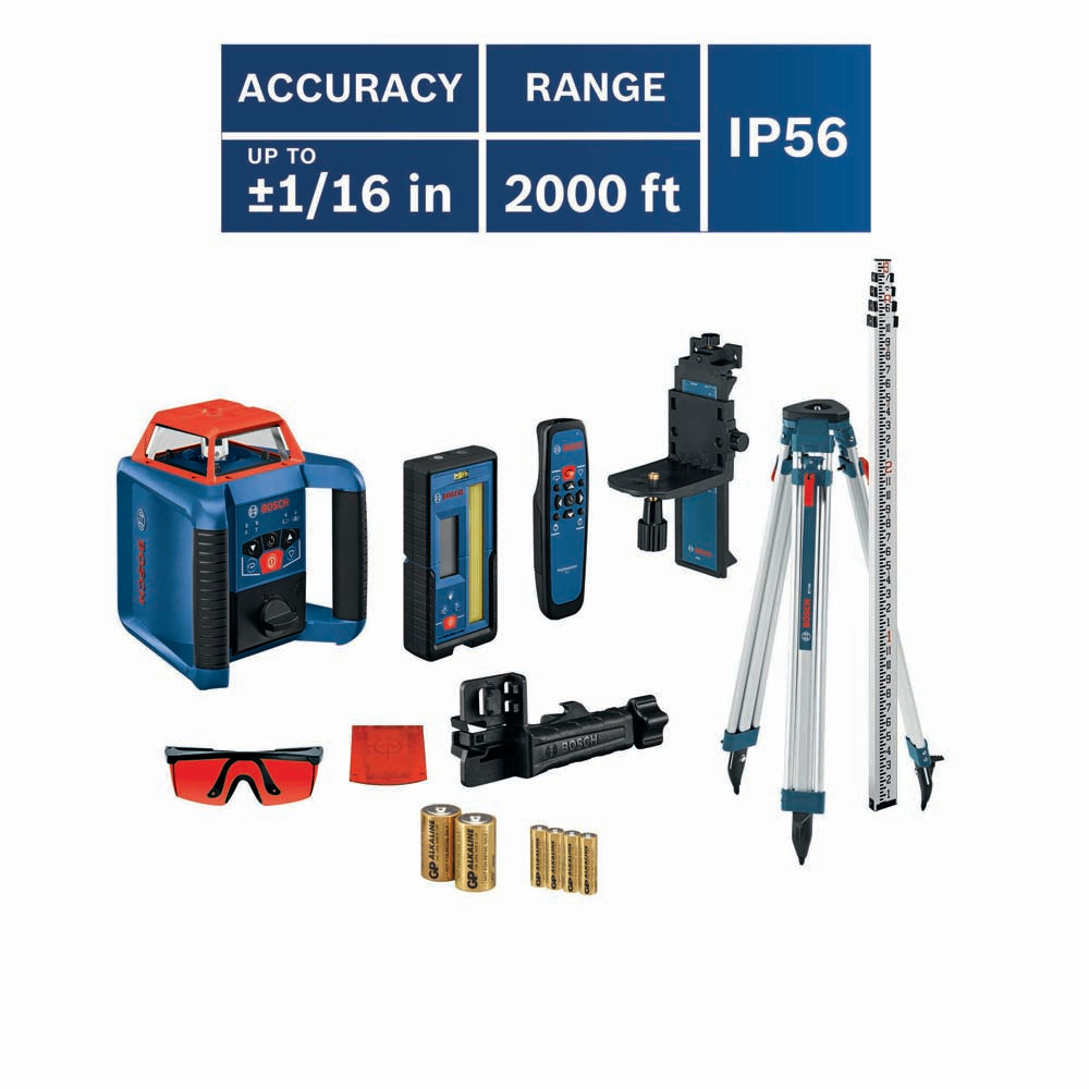 Bosch GRL2000-40HVK REVOLVE2000 Self-Leveling Horizontal/Vertical Rotary Laser Kit - 13