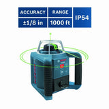 Bosch GRL300HVG Self-Leveling Green Rotary Laser with Layout Beam - 10