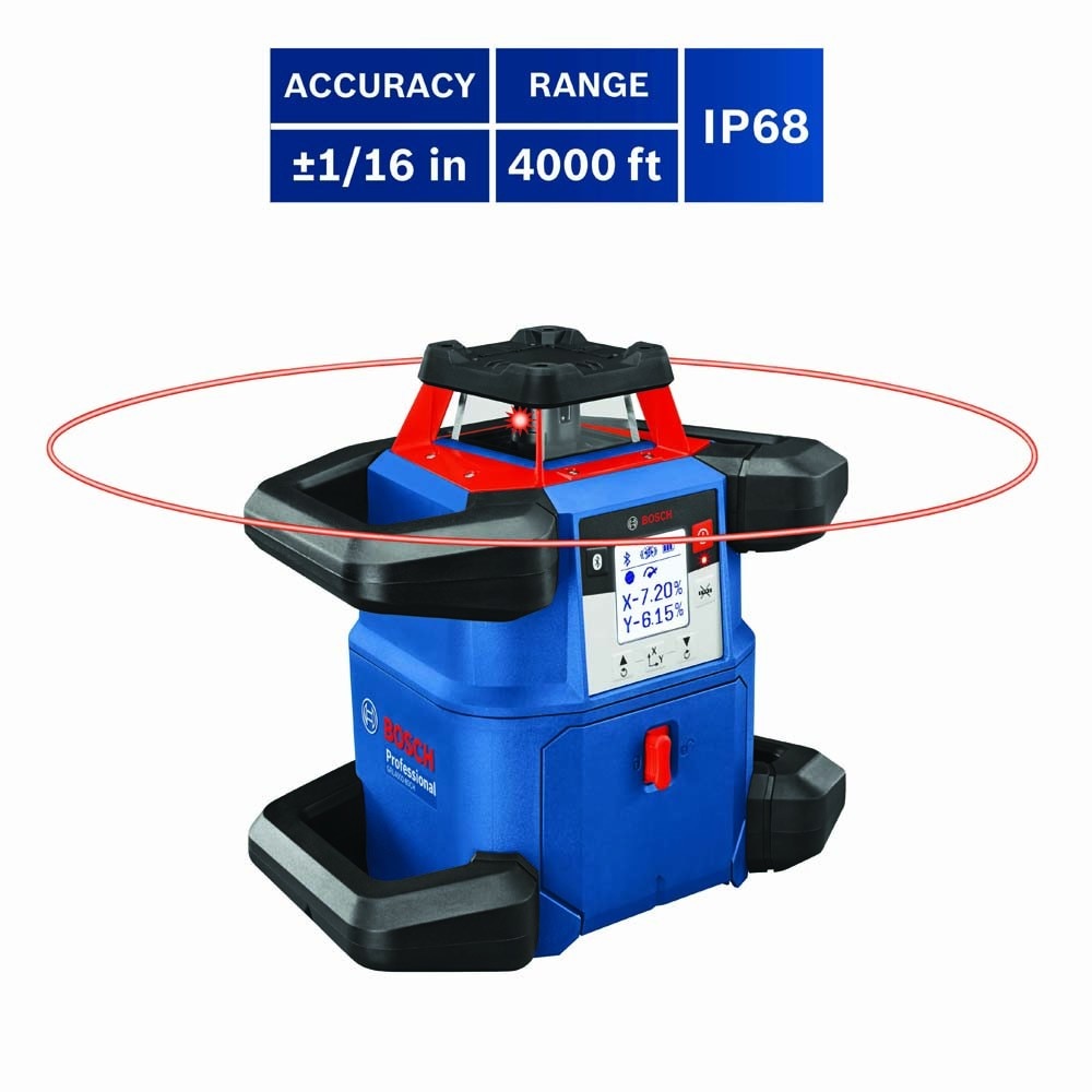 Bosch GRL4000-80CHK 18V REVOLVE4000 Connected Self-Leveling Horizontal Rotary Laser Kit - 8