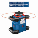 Bosch GRL4000-80CHK 18V REVOLVE4000 Connected Self-Leveling Horizontal Rotary Laser Kit - 8