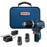 Bosch GSB12V-300B22 12V Max Brushless 3/8 In. Hammer Drill/Driver Kit with (2) 2.0 Ah Batteries