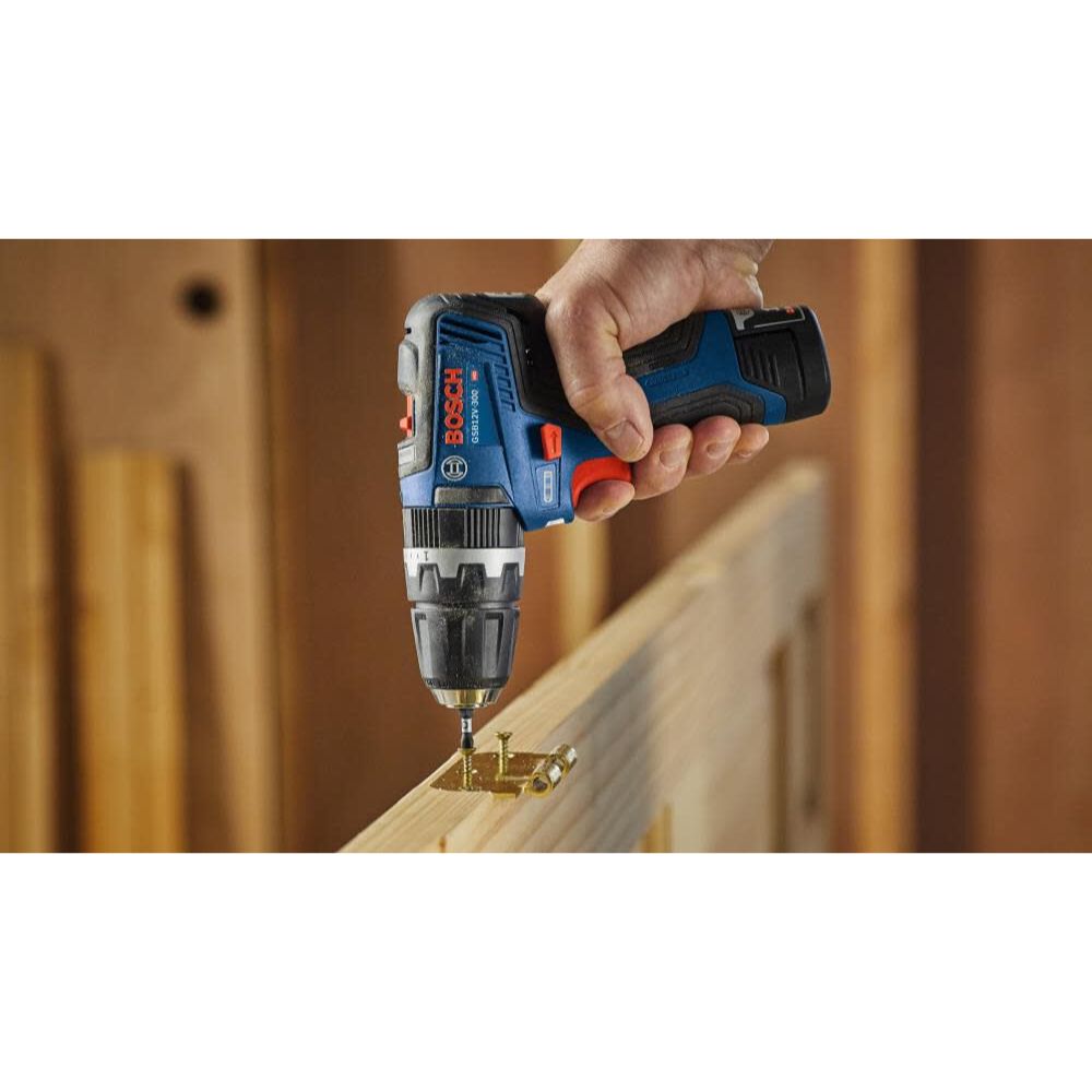 Bosch GSB12V-300B22 12V Max Brushless 3/8 In. Hammer Drill/Driver Kit with (2) 2.0 Ah Batteries - 6