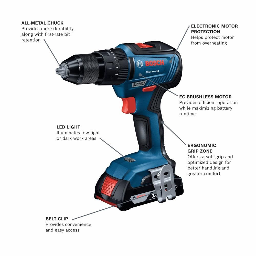 Bosch GSB18V-490B12 - 2