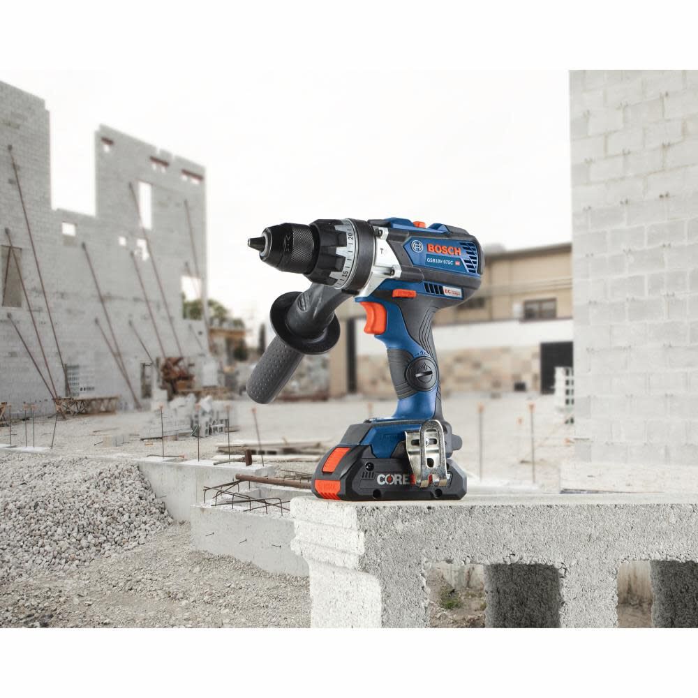 Bosch GSB18V-975CB25 18V Brushless Connected-Ready 1/2 In. Hammer Drill/Driver Kit with (2) CORE18V 4 Ah Advanced Power Batteries - 9