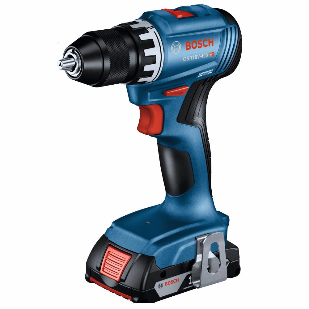 Bosch GSR18V-400B22 18V Compact Brushless 1/2" Drill/Driver Kit with (2) 2.0 Ah SlimPack Batteries - 3