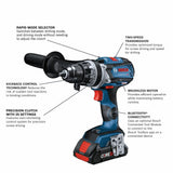 Bosch GSR18V-975CB25 18V Brushless Connected-Ready 1/2 In. Drill/Driver Kit with (2) CORE18V 4 Ah Advanced Power Batteries - 2